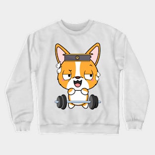 Funny corgi is exercising Crewneck Sweatshirt